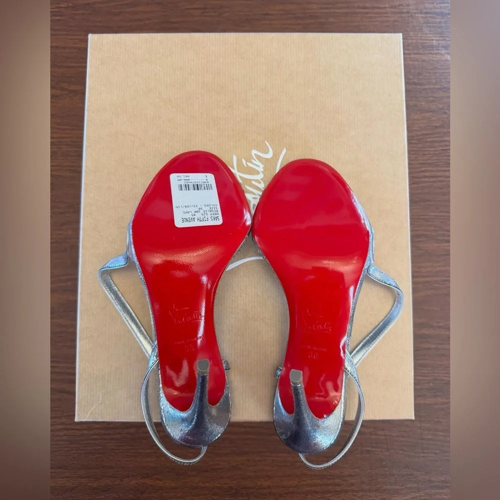 Christian Louboutin Rosalie 100 Leather Sandals - Picture 6 of 10
